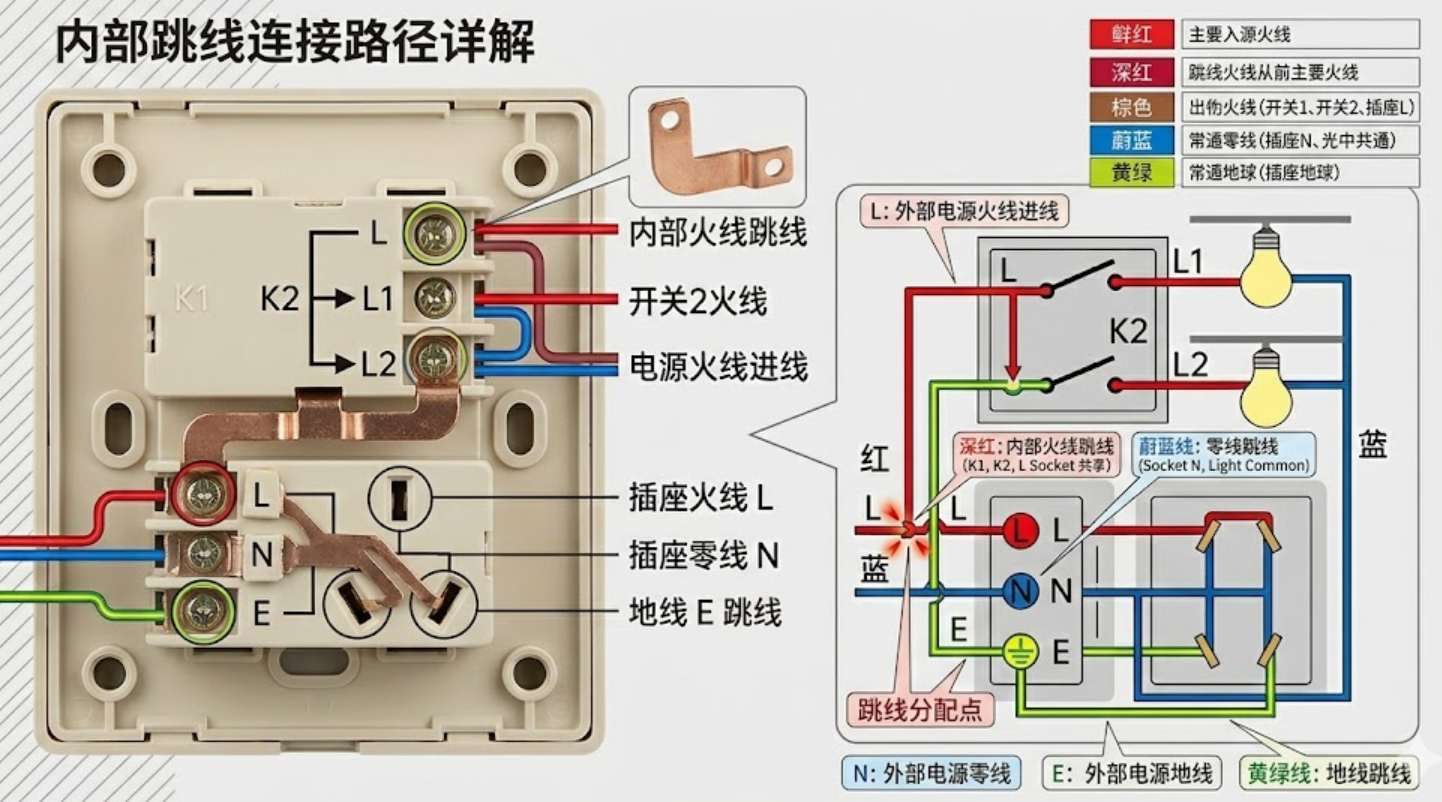 两开两插座跳线连接逻辑彩色解析图.png