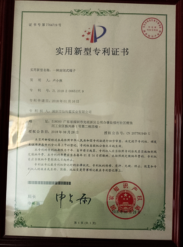 一种封闭式端子